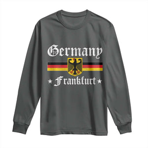 Germany Frankfurt Long Sleeve Shirt Retro Vintage German Flag Tourist Souvenir Gift TS10 Dark Heather Print Your Wear