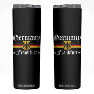 Germany Frankfurt Skinny Tumbler Retro Vintage German Flag Tourist Souvenir Gift TS10 Black Print Your Wear