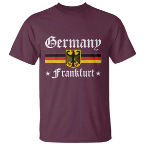Germany Frankfurt T Shirt - Retro Vintage German Flag Tourist Souvenir Gift Tee TS10 Maroon Print Your Wear