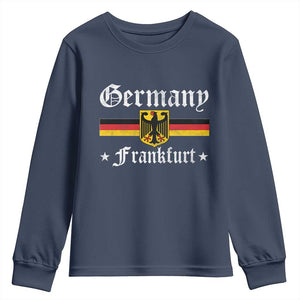 Germany Frankfurt Youth Sweatshirt Retro Vintage German Flag Tourist Souvenir Gift TS10 Navy Print Your Wear