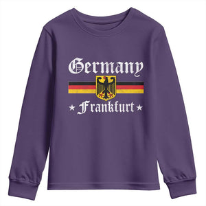Germany Frankfurt Youth Sweatshirt Retro Vintage German Flag Tourist Souvenir Gift TS10 Purple Print Your Wear