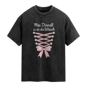 Oktoberfest Dirndl Costume Washed Cotton T-Shirt Funny German Bavarian Octoberfest Festival