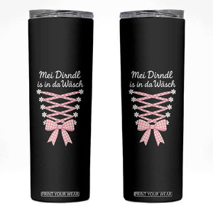 Oktoberfest Dirndl Costume Skinny Tumbler Funny German Bavarian Octoberfest Festival TS10 Black Print Your Wear