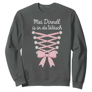 Oktoberfest Dirndl Costume Sweatshirt Funny German Bavarian Octoberfest Festival TS10 Dark Heather Print Your Wear