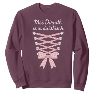 Oktoberfest Dirndl Costume Sweatshirt Funny German Bavarian Octoberfest Festival TS10 Maroon Print Your Wear