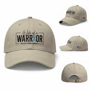 Wife Of A Warrior Prostate Cancer Awareness Baseball Cap Blue Ribbon Graphic