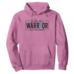 Wife Of A Warrior Prostate Cancer Awareness Hoodie Blue Ribbon Graphic