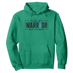 Wife Of A Warrior Prostate Cancer Awareness Hoodie Blue Ribbon Graphic