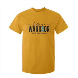 Wife Of A Warrior Prostate Cancer Awareness T Shirt For Kid Blue Ribbon Graphic