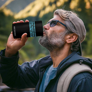 Funny Prostate Cancer Awareness 4 in 1 Can Cooler Tumbler Going Through Chemo Still This Sexy