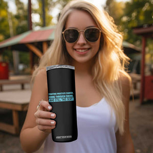 Funny Prostate Cancer Awareness Skinny Tumbler Going Through Chemo Still This Sexy