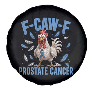 F-Caw-F Prostate Cancer Awareness Chicken Spare Tire Cover Funny Blue Ribbon Support