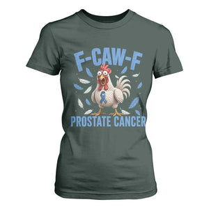 F-Caw-F Prostate Cancer Awareness Chicken T Shirt For Women Funny Blue Ribbon Support