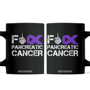 Fck Pancreatic Cancer Coffee Mug Purple Ribbon Skeleton Hand Graphic