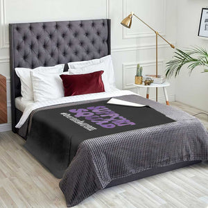 Support Squad Overdose Awareness Throw Blanket Purple Ribbon Groovy Typography Graphic