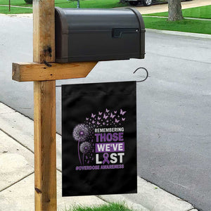 Overdose Awareness Garden Flag Remembering Those We Have Lost Dandelion Purple Ribbon Memorial