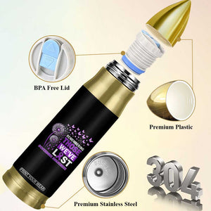 Overdose Awareness Bullet Tumbler Remembering Those We Have Lost Dandelion Purple Ribbon Memorial