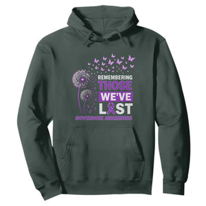 Overdose Awareness Hoodie Remembering Those We Have Lost Dandelion Purple Ribbon Memorial