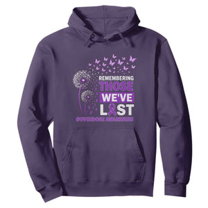 Overdose Awareness Hoodie Remembering Those We Have Lost Dandelion Purple Ribbon Memorial