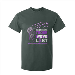 Overdose Awareness T Shirt For Kid Remembering Those We Have Lost Dandelion Purple Ribbon Memorial
