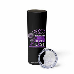 Overdose Awareness Skinny Tumbler Remembering Those We Have Lost Dandelion Purple Ribbon Memorial