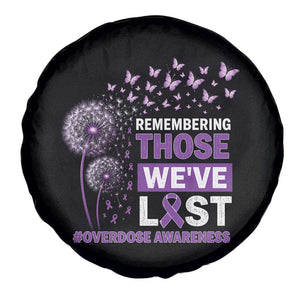 Overdose Awareness Spare Tire Cover Remembering Those We Have Lost Dandelion Purple Ribbon Memorial