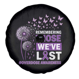 Overdose Awareness Spare Tire Cover Remembering Those We Have Lost Dandelion Purple Ribbon Memorial