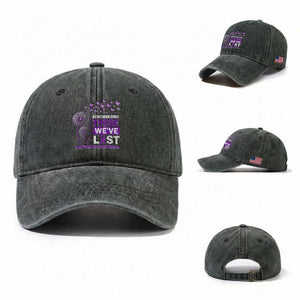 Overdose Awareness Washed Cotton Baseball Cap Remembering Those We Have Lost Dandelion Purple Ribbon Memorial