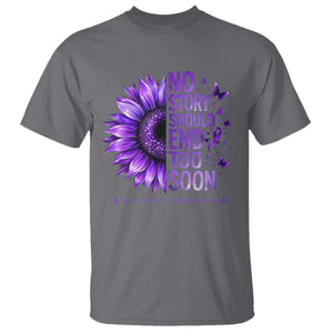 No Story Should End Too Soon Purple Sunflower Overdose Awareness T Shirt