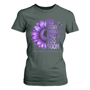 No Story Should End Too Soon Purple Sunflower Overdose Awareness T Shirt For Women