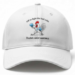 Prostate Cancer Awareness Baseball Cap Rooster Light Blue Ribbon Survivor Chemotherapy Gift