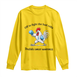 Prostate Cancer Awareness Long Sleeve Shirt Rooster Light Blue Ribbon Survivor Chemotherapy Gift