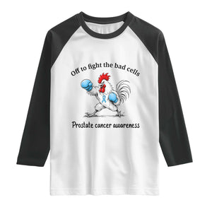 Prostate Cancer Awareness Raglan Shirt Rooster Light Blue Ribbon Survivor Chemotherapy Gift