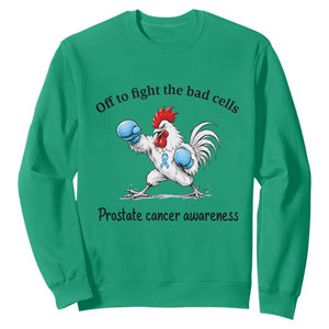 Prostate Cancer Awareness Sweatshirt Rooster Light Blue Ribbon Survivor Chemotherapy Gift