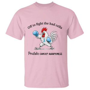 Prostate Cancer Awareness T Shirt Rooster Light Blue Ribbon Survivor Chemotherapy Gift