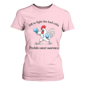 Prostate Cancer Awareness T Shirt For Women Rooster Light Blue Ribbon Survivor Chemotherapy Gift