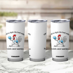 Prostate Cancer Awareness Tumbler Cup Rooster Light Blue Ribbon Survivor Chemotherapy Gift