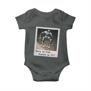 Knights Meme Baby Onesie Born to Jest Forced to Joust TS10 Dark Heather Print Your Wear