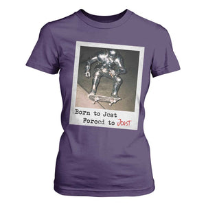 Knights Meme T Shirt For Women Born to Jest Forced to Joust TS10 Purple Print Your Wear