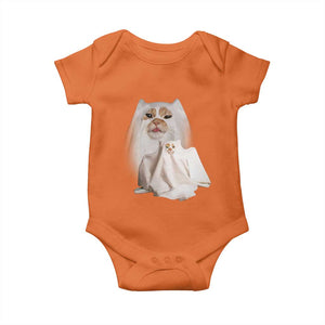 Funny Halloween Ghost Cat Meme Baby Onesie TS10 Orange Print Your Wear