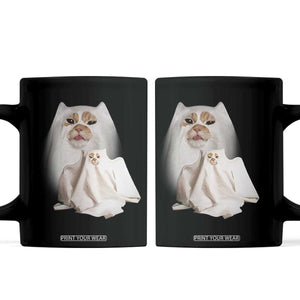 Funny Halloween Ghost Cat Meme Coffee Mug TS10 Black Print Your Wear