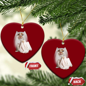 Funny Halloween Ghost Cat Meme Ceramic Ornament TS10 Print Your Wear