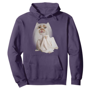 Funny Halloween Ghost Cat Meme Hoodie TS10 Purple Print Your Wear