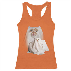 Funny Halloween Ghost Cat Meme Racerback Tank Top TS10 Orange Print Your Wear