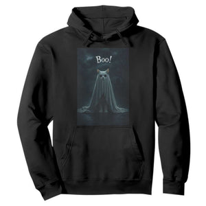 Cat Halloween Hoodie Spooky Season Ghost Kitten Haunted Mansion TS10 Black Print Your Wear