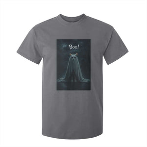 Cat Halloween T Shirt For Kid Spooky Season Ghost Kitten Haunted Mansion TS10 Charcoal Print Your Wear