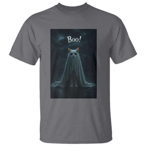 Cat Halloween T Shirt Spooky Season Ghost Kitten Haunted Mansion TS10 Charcoal Print Your Wear