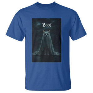 Cat Halloween T Shirt Spooky Season Ghost Kitten Haunted Mansion TS10 Royal Blue Print Your Wear