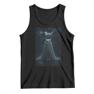 Cat Halloween Tank Top Spooky Season Ghost Kitten Haunted Mansion TS10 Black Print Your Wear