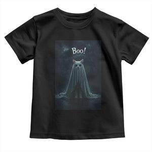 Cat Halloween Toddler T Shirt Spooky Season Ghost Kitten Haunted Mansion TS10 Black Print Your Wear